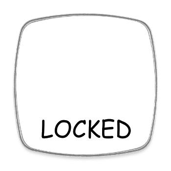 Schloss geschlossen mit Text: "Locked" - Viereckiger Kühlschrankmagnet - Weiß - Vorne