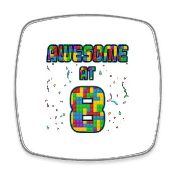 Great with 8 year gift 8th birthday - Square fridge magnet - white - Front