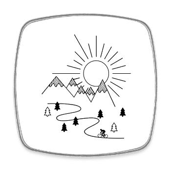 Radsport - Viereckiger Kühlschrankmagnet - Weiß - Vorne