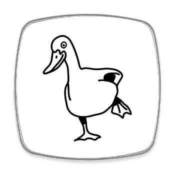 duck - Square fridge magnet - white - Front