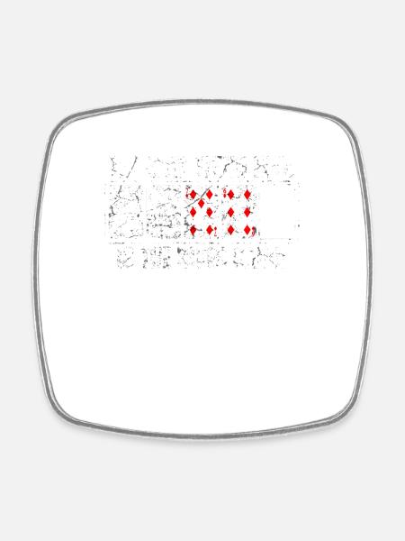 Poker - Viereckiger Kühlschrankmagnet - Weiß