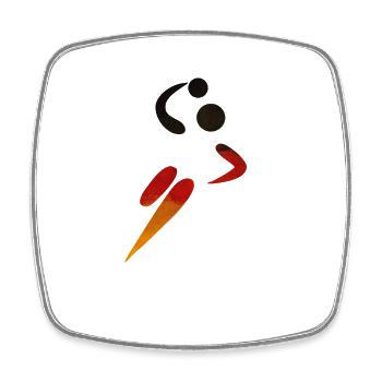 Handball Deutschland 2019 Fan - Viereckiger Kühlschrankmagnet - Weiß - Vorne