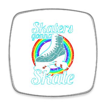 Roller Skating Roller Skate Tendance des années 80 Roller Disco - Magnet carré - blanc - Devant