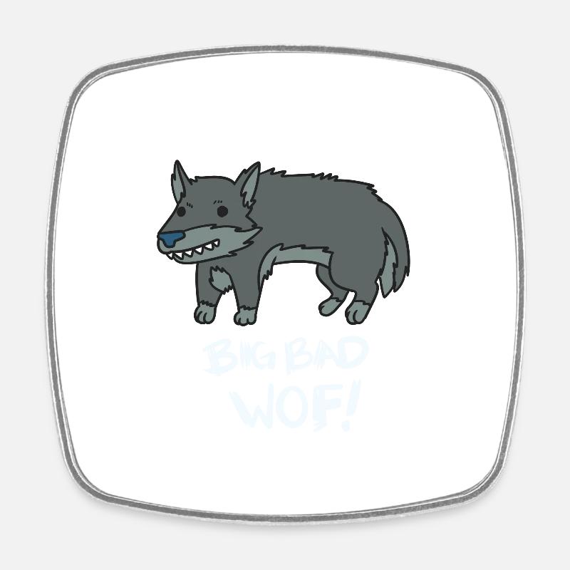Wolf Cartoon Comic Pack Prey Gift Idea Wild - Square fridge magnet - white