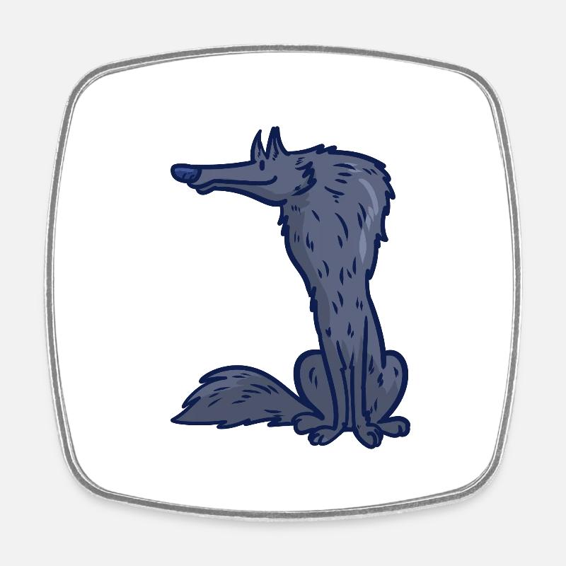 Wolf Cartoon Comic Pack Prey Gift Idea Wild - Square fridge magnet - white