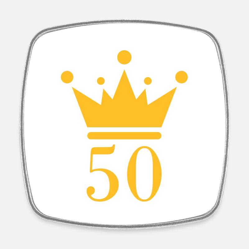 50th birthday - Square fridge magnet - white