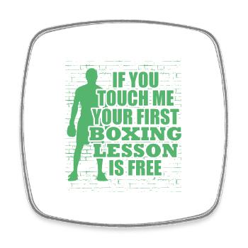 Boxer Boxing Coach Boxing Glove Boxing Boxing Match - Square fridge magnet - white - Front