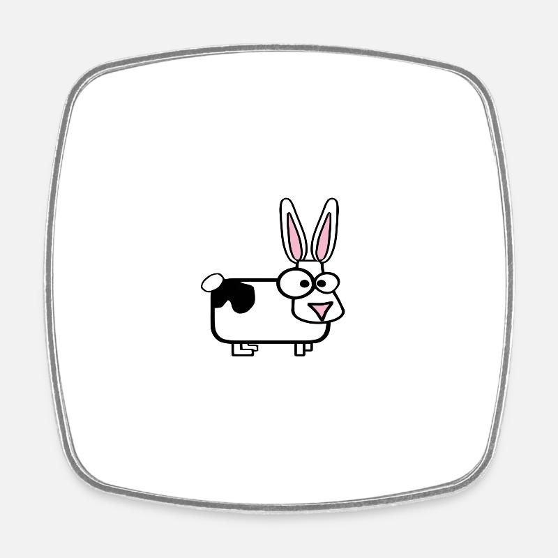 Vache stupide en costume de lapin - Magnet carré - blanc