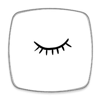 Wimpern Minimal – Closed Eye Sketch - Viereckiger Kühlschrankmagnet - Weiß - Vorne