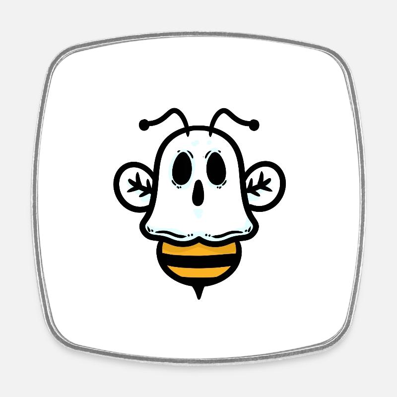 Halloween Ghost Creepy Spooky Scared Horror Party - Square fridge magnet - white