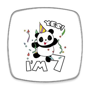 7. Anniversaire Panda Party Je suis 7 ans cadeau - Magnet carré - blanc - Devant