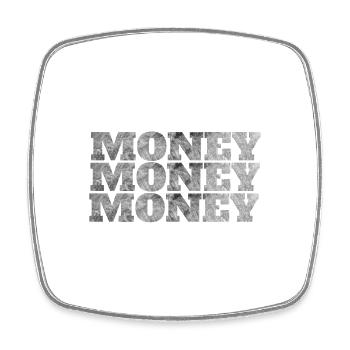 Money Money Money - Magnet carré - blanc - Devant