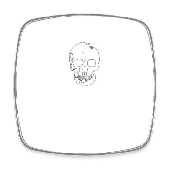 Memento Mori Skull Skull Gothic - Square fridge magnet - white - Front