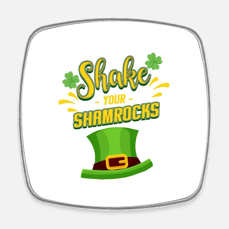 ST PATRICK's Day Shamrocks - Square fridge magnet - white