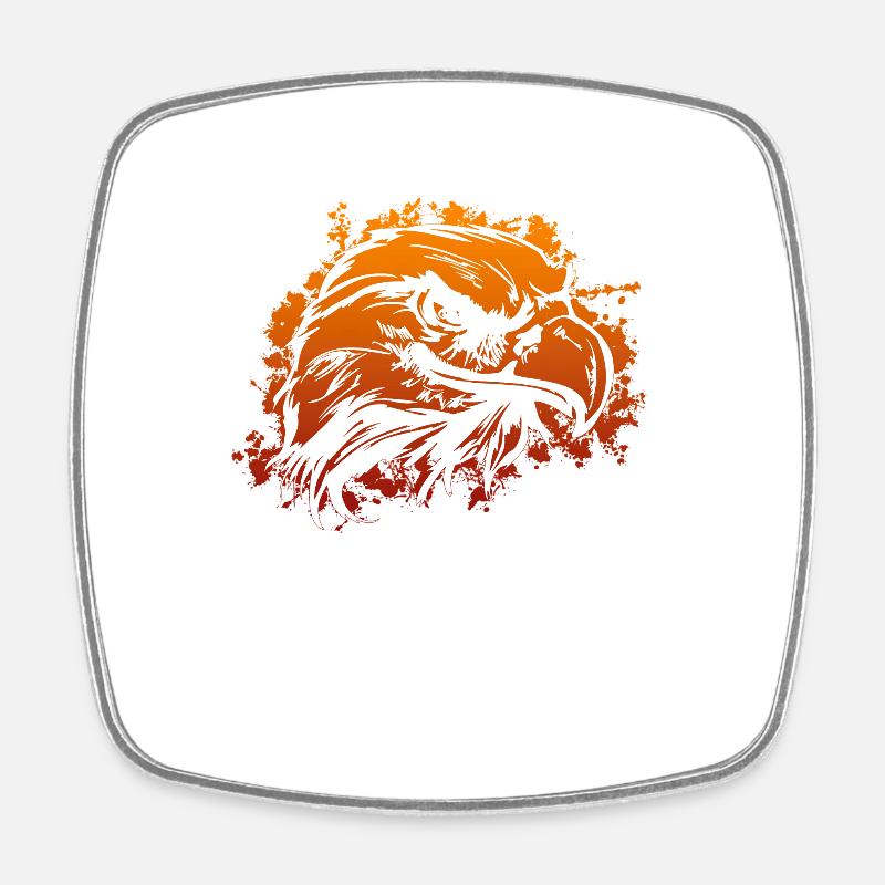 eagle head - Square fridge magnet - white