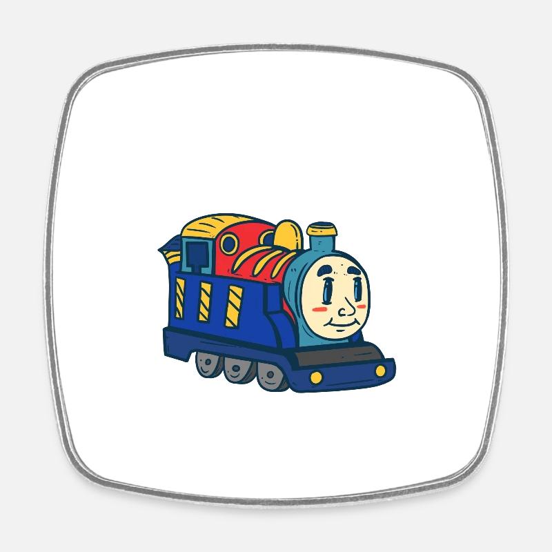 Train - Magnet carré - blanc