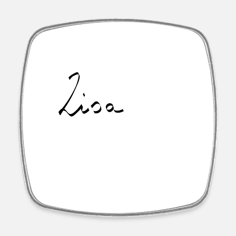 Lisa name love gift - Square fridge magnet - white