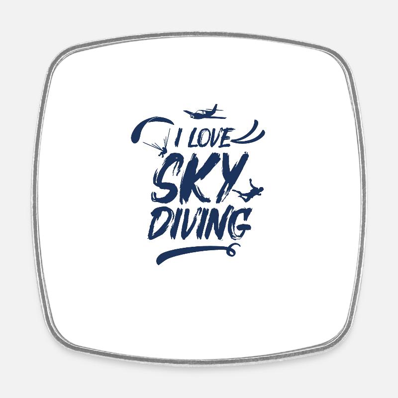 Skydive - Viereckiger Kühlschrankmagnet - Weiß