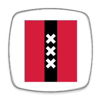 Logo d’Amsterdam - Magnet carré - blanc - Devant