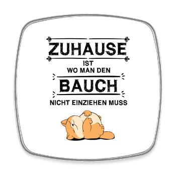 Zuhause ist Katze faul - Viereckiger Kühlschrankmagnet - Weiß - Vorne