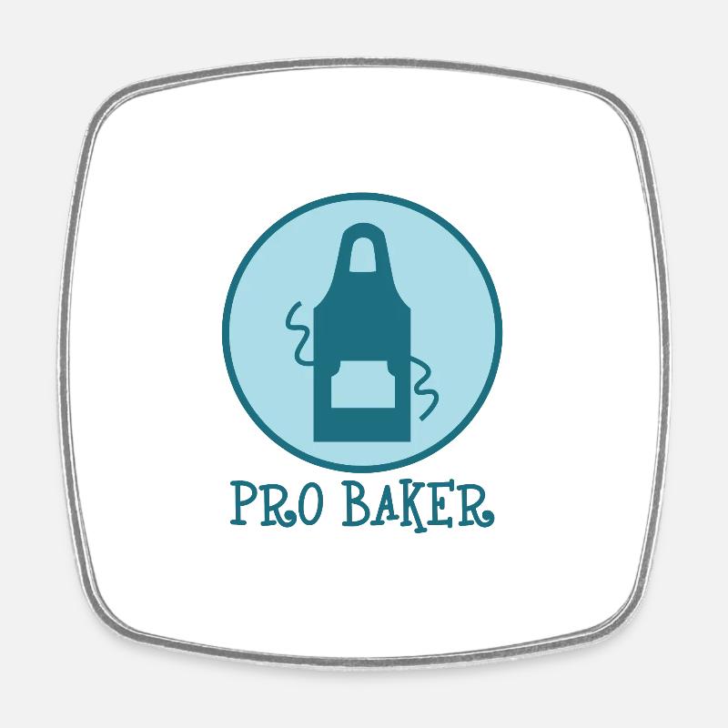 Baking - baking - Square fridge magnet - white