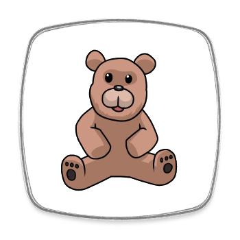 Teddy Ours en peluche Enfants Toddler Ours brun Bébé - Magnet carré - blanc - Devant