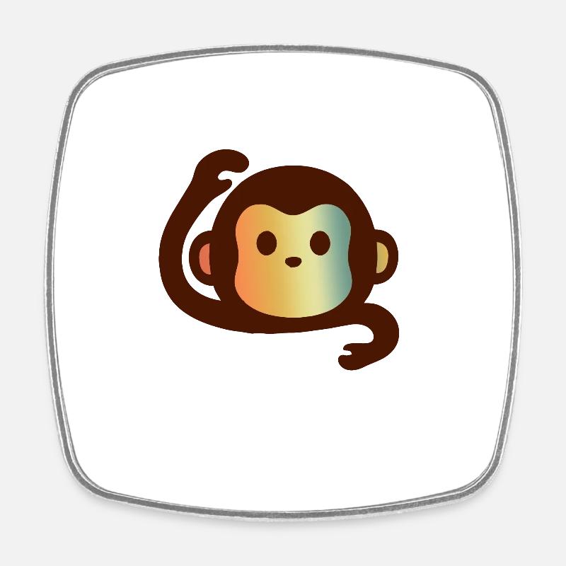 MONKEY MONKEY MONKEY MONKEY - Square fridge magnet - white