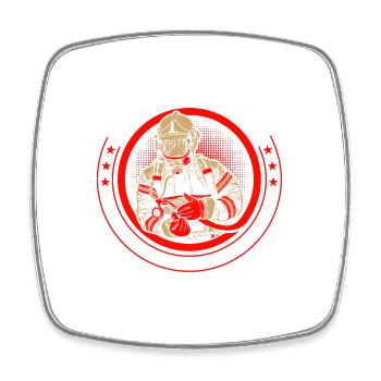Pompier sapeur-pompier par passion - Magnet carré - blanc - Devant
