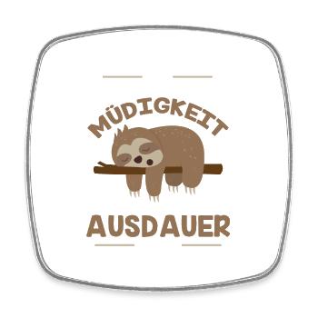 Eins muss ich meiner Müdigkeit ja lassen Faultier - Viereckiger Kühlschrankmagnet - Weiß - Vorne