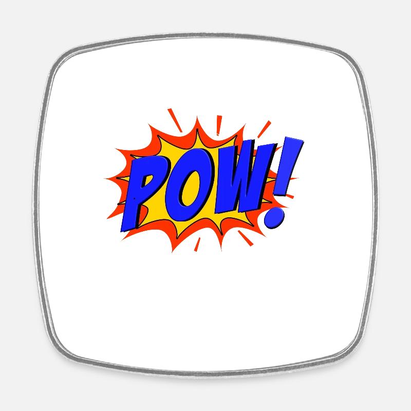 POW Comic Pow ! - Magnet carré - blanc