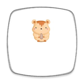 Hamster T-Shirt - Square fridge magnet - white - Front