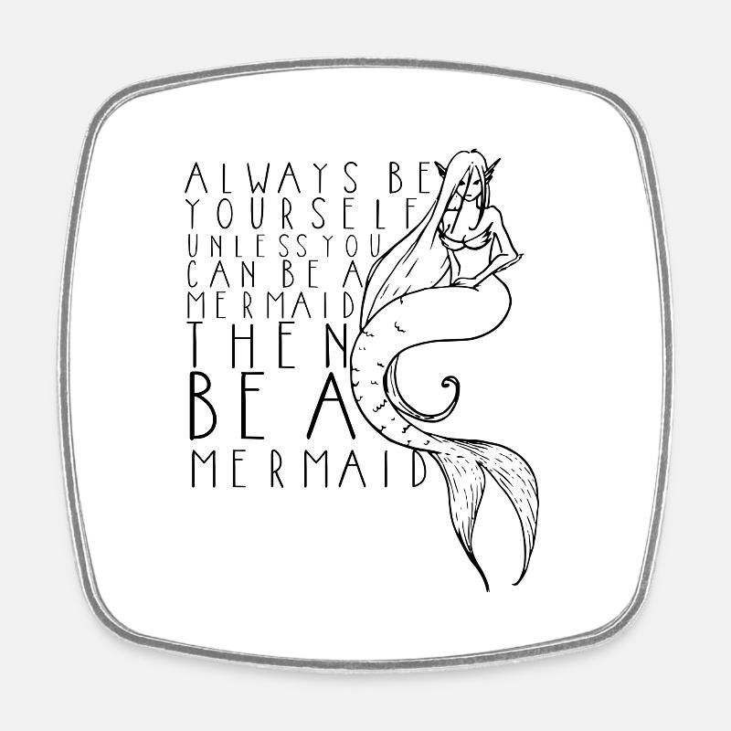 Mermaid - Square fridge magnet - white