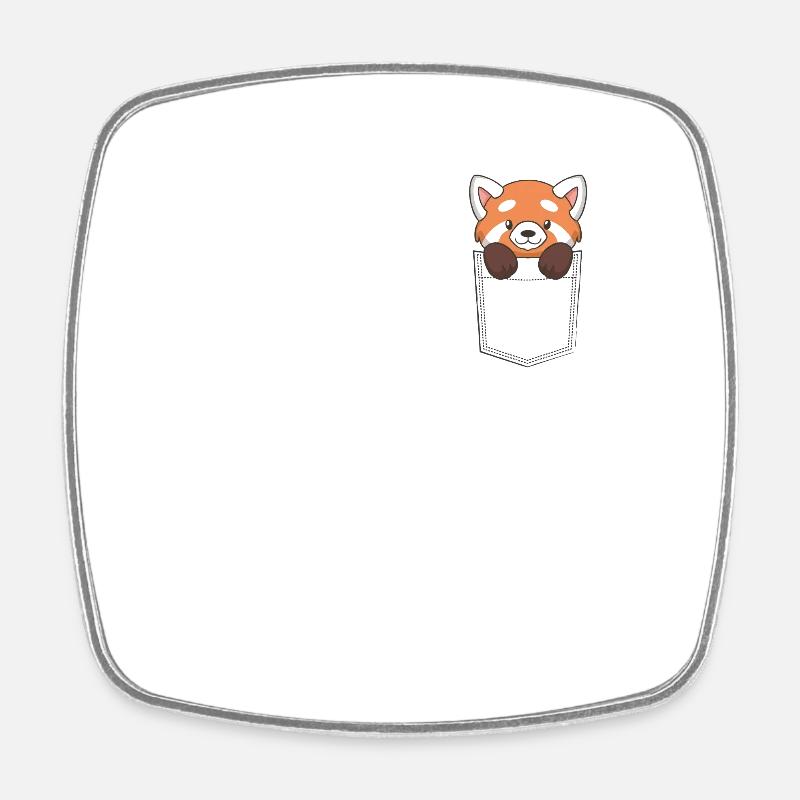 Panda dans le sac - Magnet carré - blanc