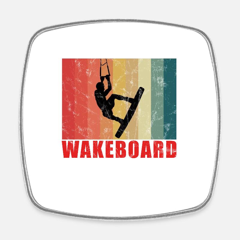 WAKEBOARD - Viereckiger Kühlschrankmagnet - Weiß