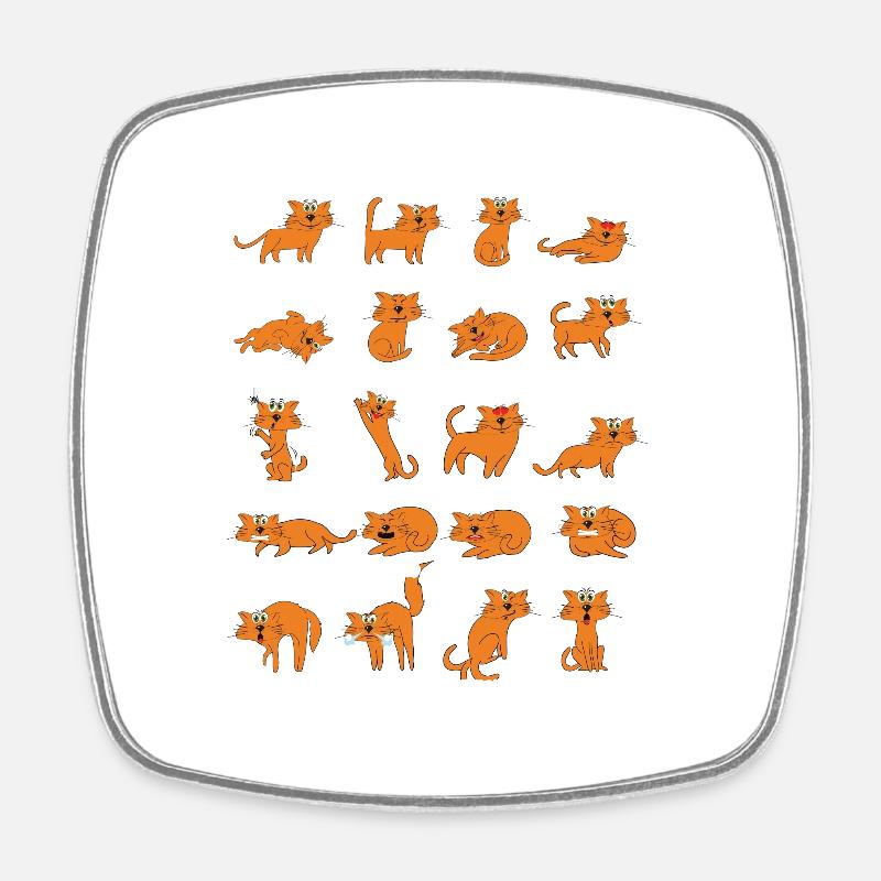 Cadeau chat chats - Magnet carré - blanc