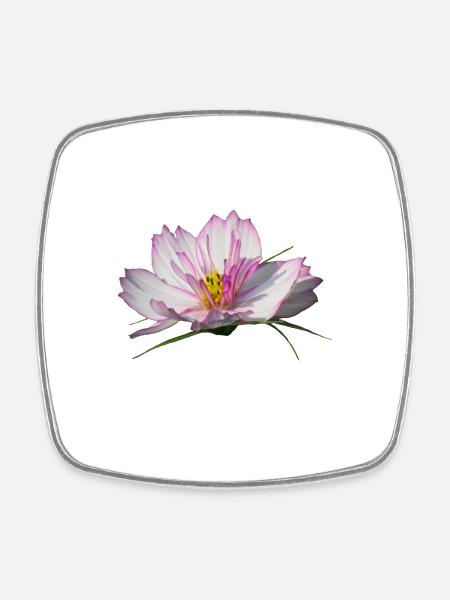 wundervolle Blume in pink & weiß, Blumen, Blüte - Viereckiger Kühlschrankmagnet - Weiß