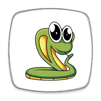 Snake - Square fridge magnet - white - Front