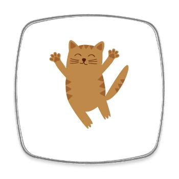 chat - Magnet carré - blanc - Devant