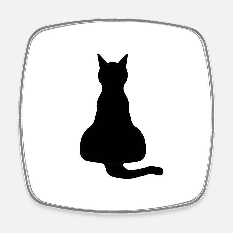 Chat noir halloween chat noir - Magnet carré - blanc