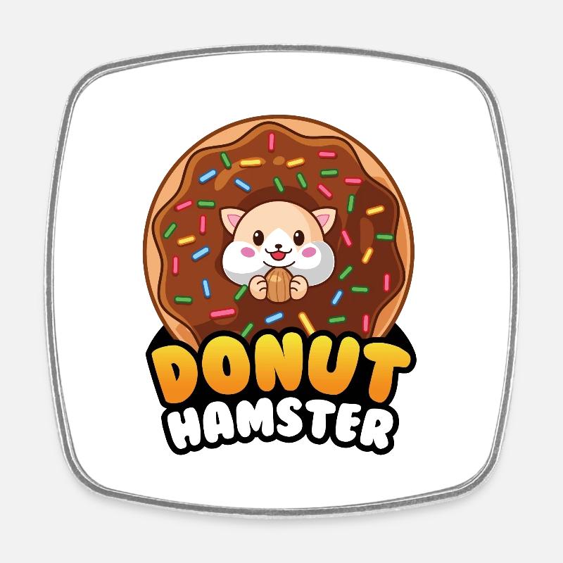 Donut Hamster par moodrush - Magnet carré - blanc