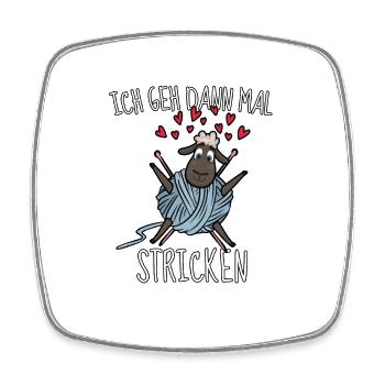 Lustiger Nähen & Näherin Stricken Spruch Geschenk - Viereckiger Kühlschrankmagnet - Weiß - Vorne