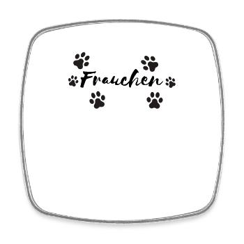 Frauchen Hundehalter Partnerdesign - Viereckiger Kühlschrankmagnet - Weiß - Vorne