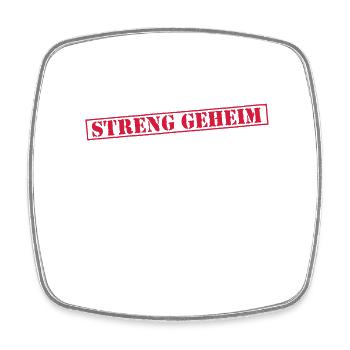 Mein Job ist STRENG GEHEIM - Viereckiger Kühlschrankmagnet - Weiß - Vorne