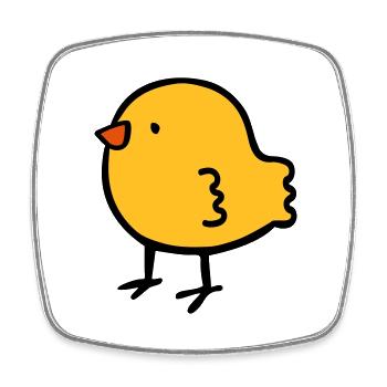 chick - Square fridge magnet - white - Front