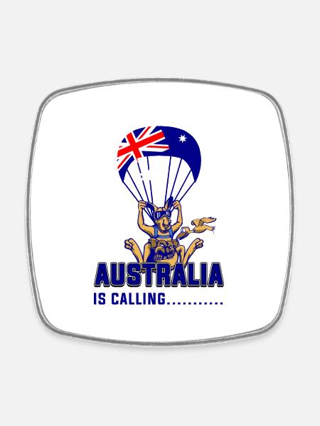 Australia is calling - Viereckiger Kühlschrankmagnet - Weiß