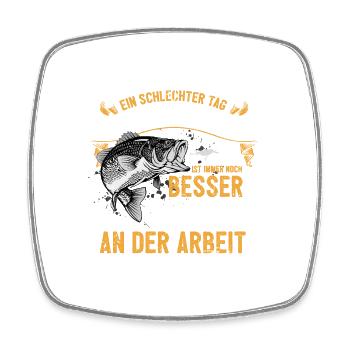 Angler Fischer Angeln Lustig Geschenk Geburtstag - Viereckiger Kühlschrankmagnet - Weiß - Vorne