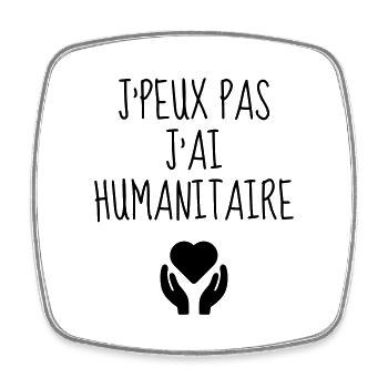 Volunteer Humanitarian Freiwilliger Bénévole - Square fridge magnet - white - Front
