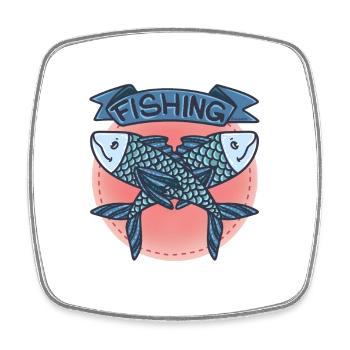 Angel Fische See Fluss Teich Flosse Köder Geschenk - Viereckiger Kühlschrankmagnet - Weiß - Vorne
