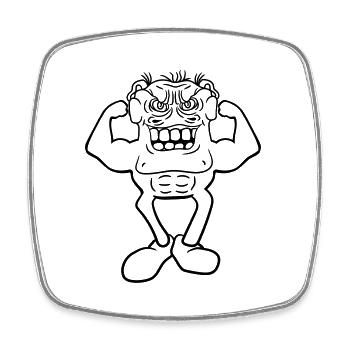 bodybuilder stark muskeln training fitness posen b - Viereckiger Kühlschrankmagnet - Weiß - Vorne