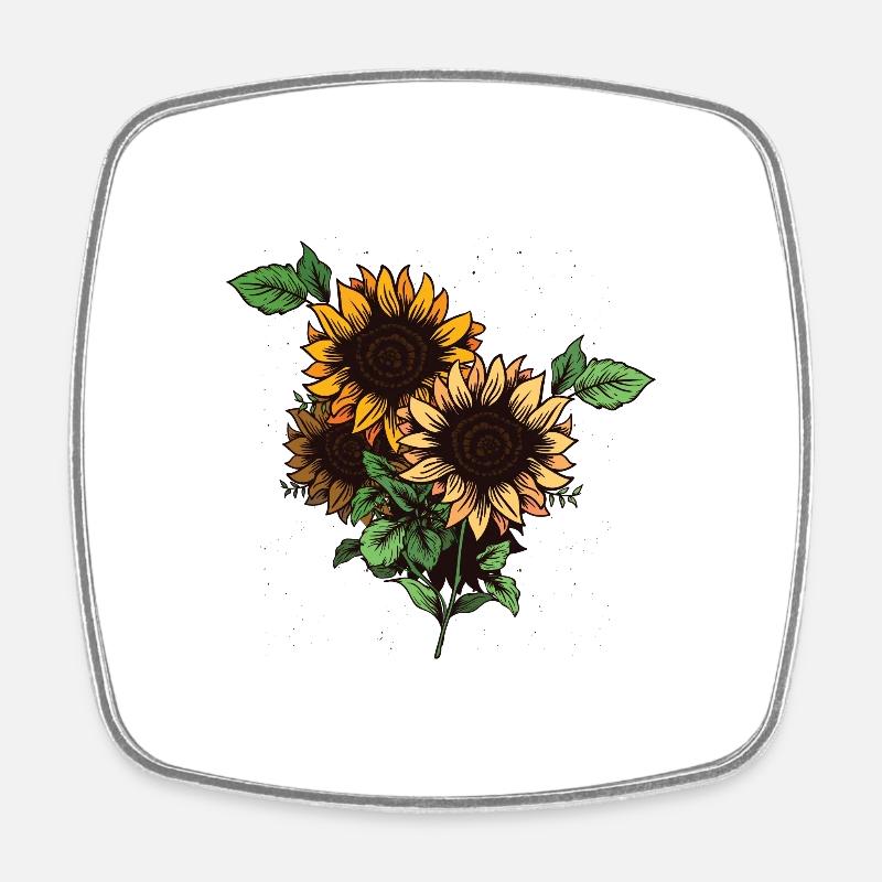 sunflowers - Square fridge magnet - white